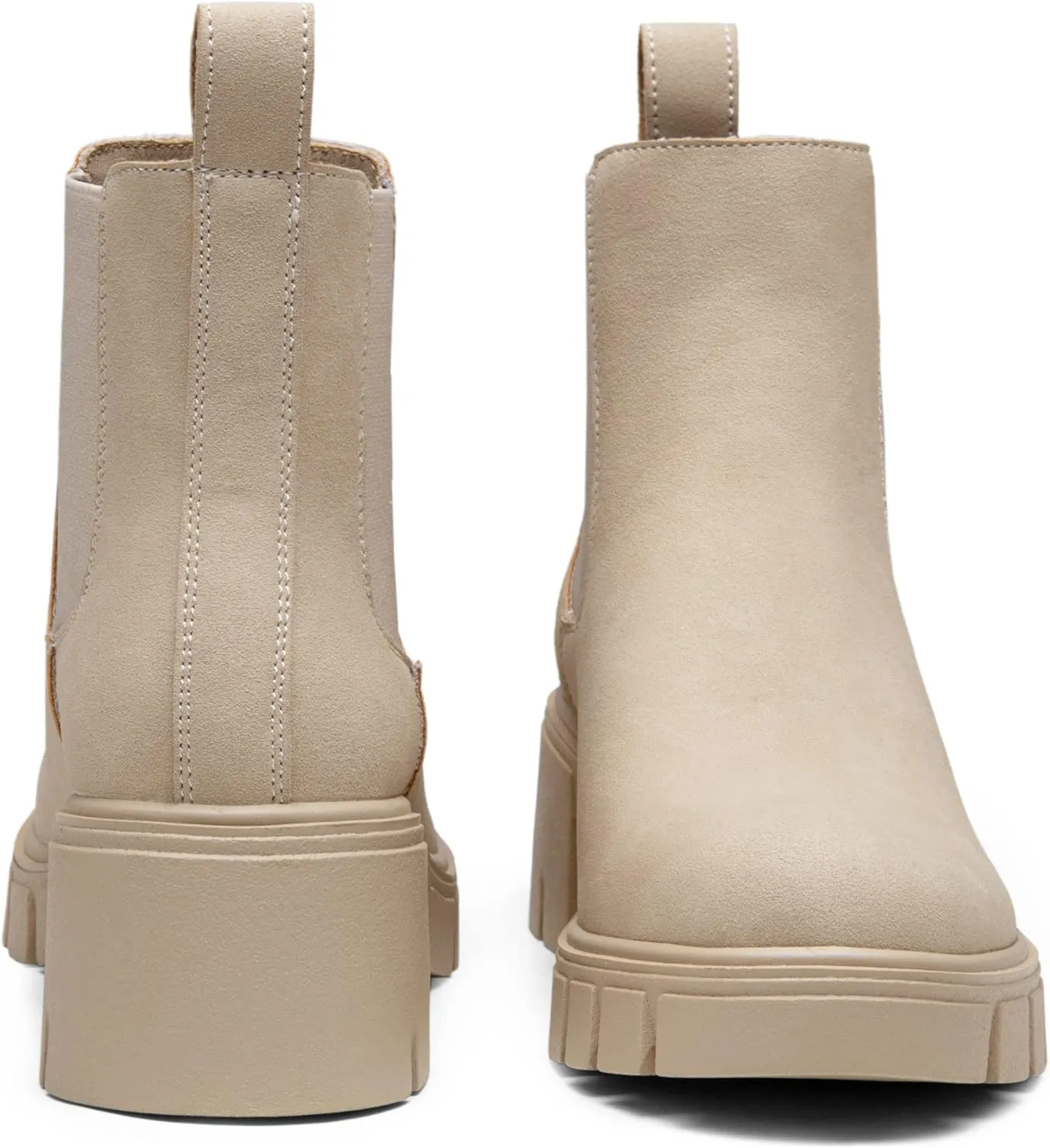 Jeossy Womens 9606 Chelsea Ankle Boots, Platform Chunky Low Heel Slip on Booties, Lug Sole Fashion Short Boots