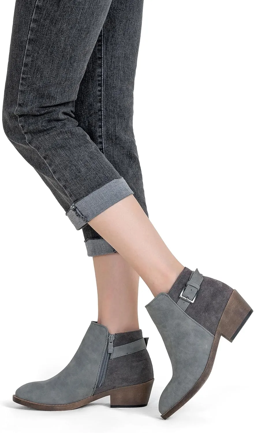 Jeossy Women’s Ankle Short Boots Western Chunky Low Heel Cowboy 9617 Booties with Zipper