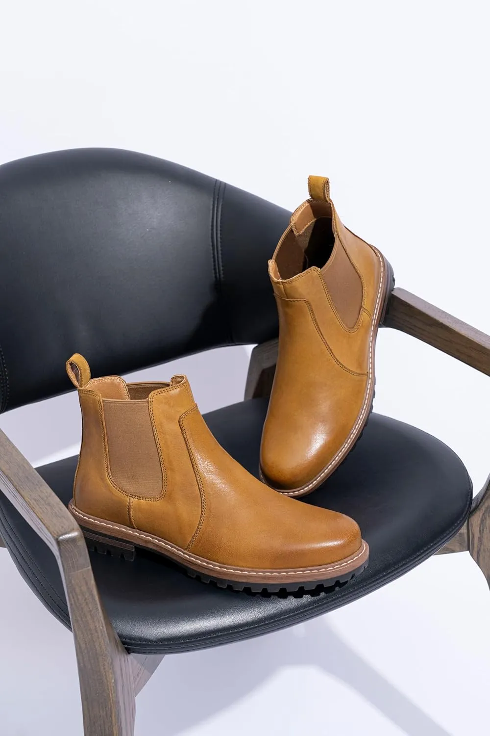 Jousen Chelsea Boots Men Lightweight Mens Boots Classic Slip On Boots Casual Boots for Men