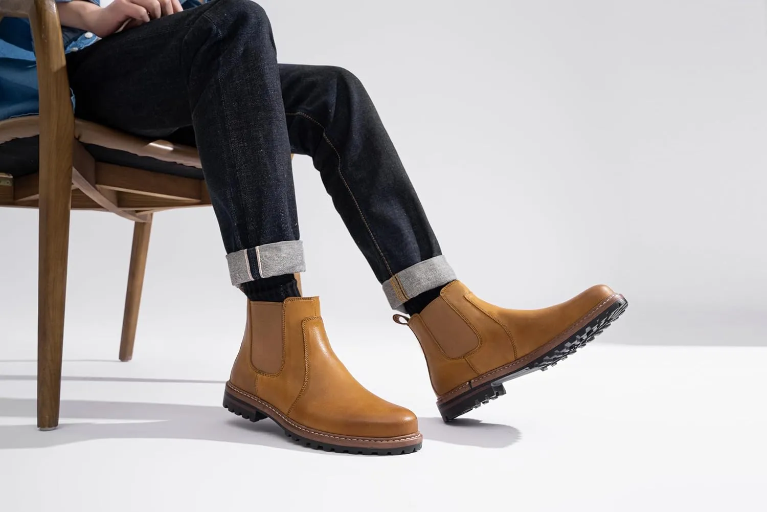 Jousen Chelsea Boots Men Lightweight Mens Boots Classic Slip On Boots Casual Boots for Men