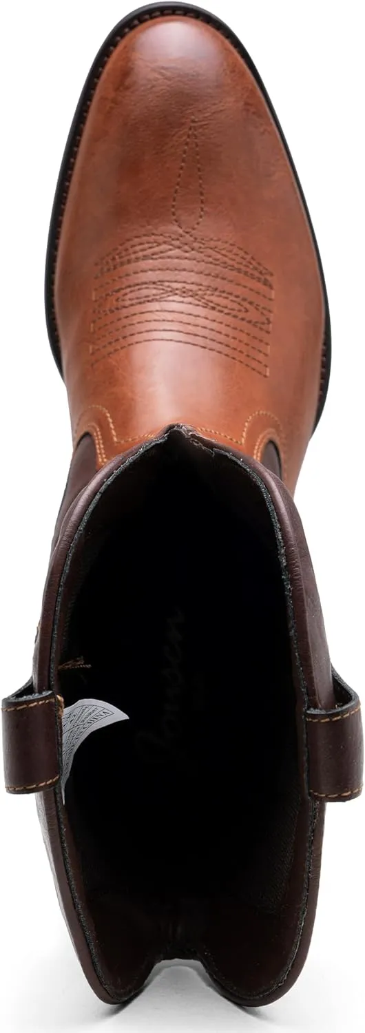 Jousen Cowboy Boots For Men Classic Western Embroidered Boots Retro Short Botas