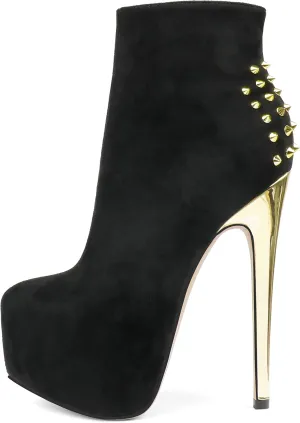 JOY IN LOVE Women's Platform Ankle Boots Zipper High Heels Shoes Short Booties