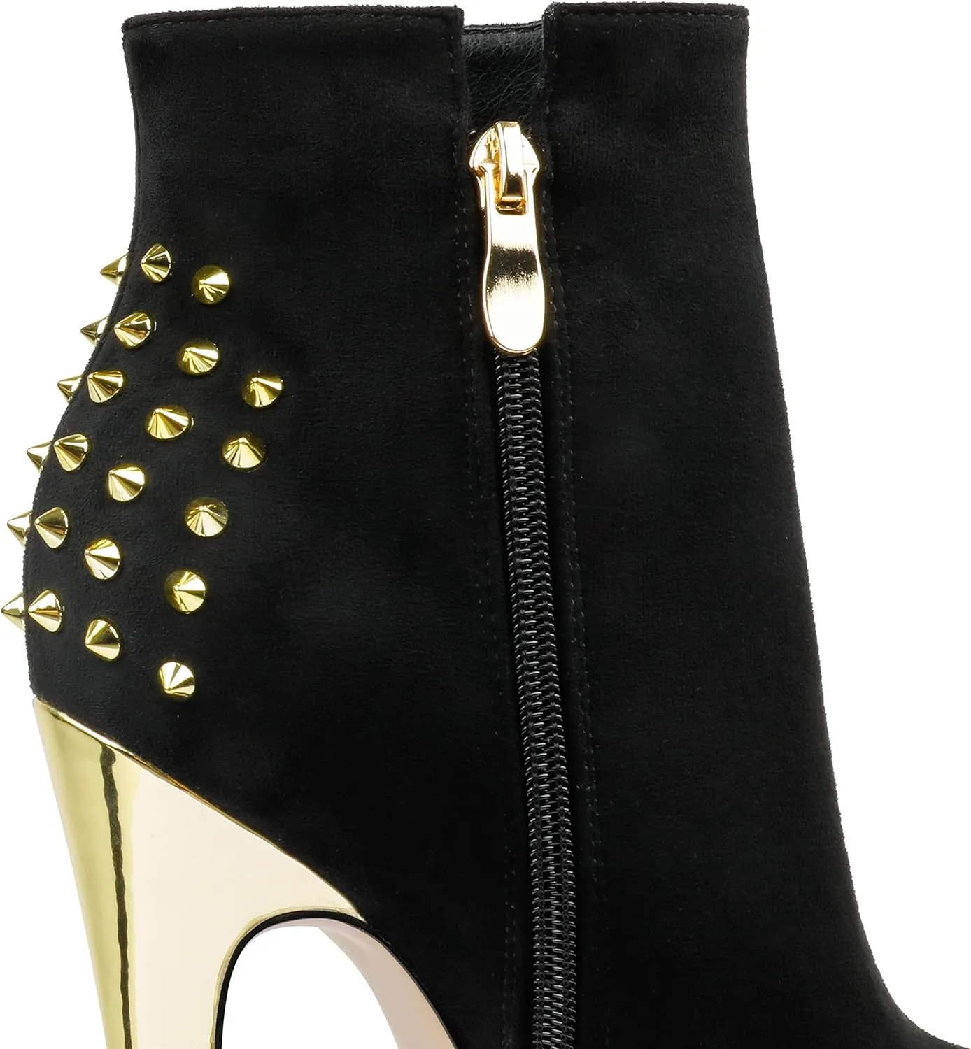JOY IN LOVE Women's Platform Ankle Boots Zipper High Heels Shoes Short Booties