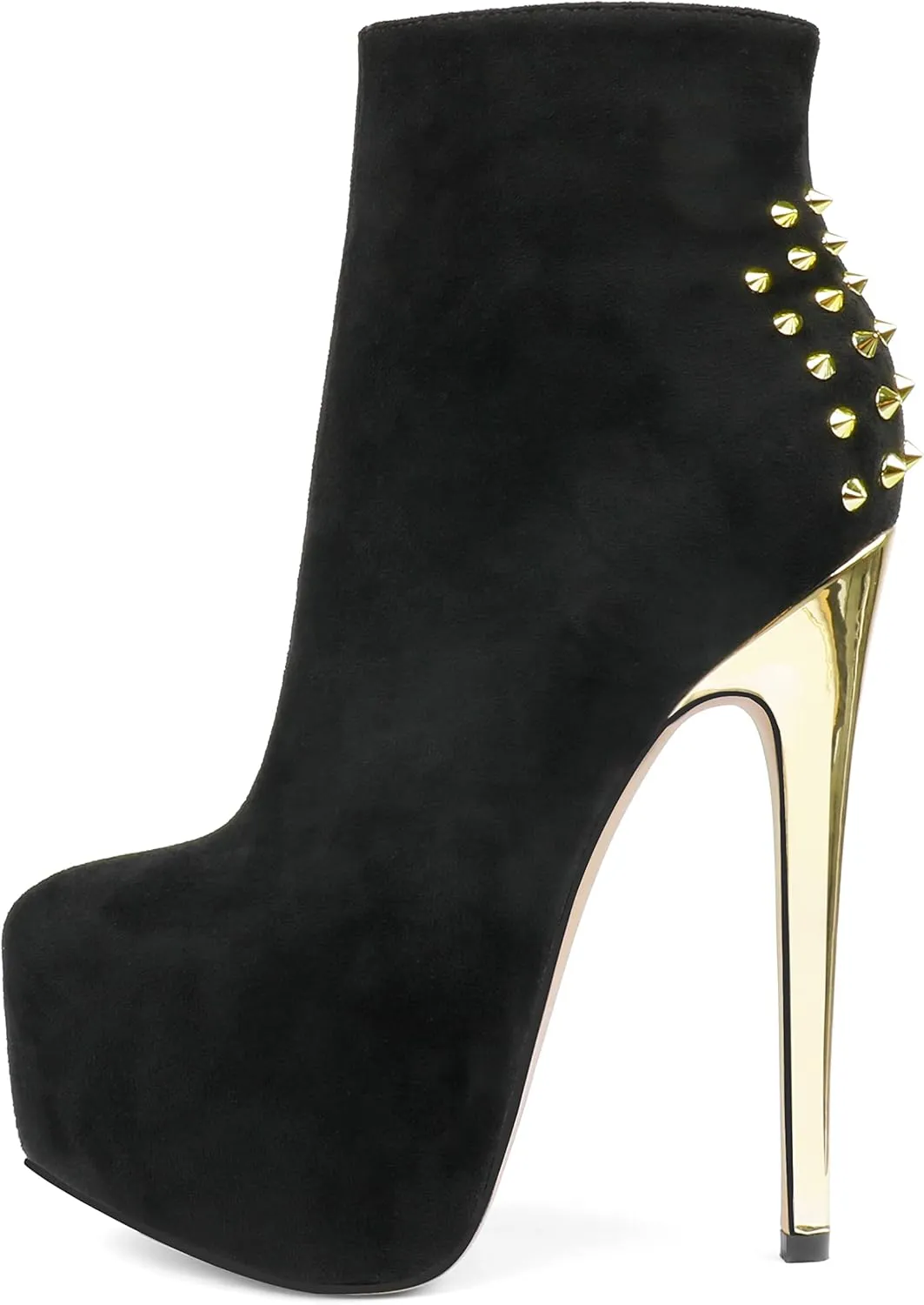 JOY IN LOVE Women's Platform Ankle Boots Zipper High Heels Shoes Short Booties
