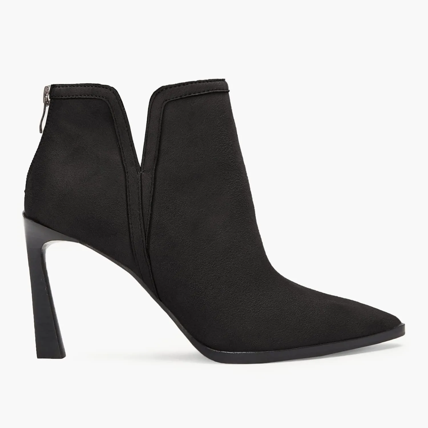 Juliet Holy Womens High Heel Booties Pointed Toe V Cut Back Zipper Short Dress Ankle Boots