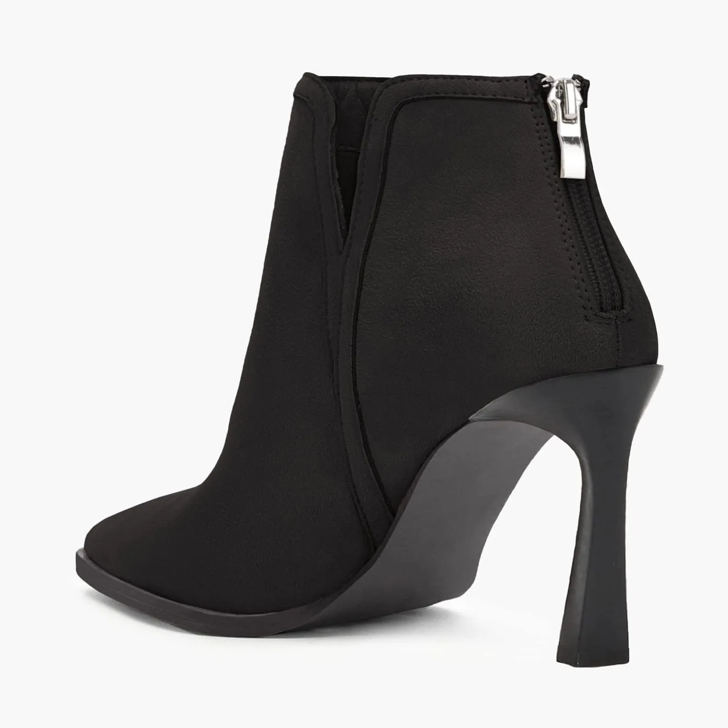 Juliet Holy Womens High Heel Booties Pointed Toe V Cut Back Zipper Short Dress Ankle Boots
