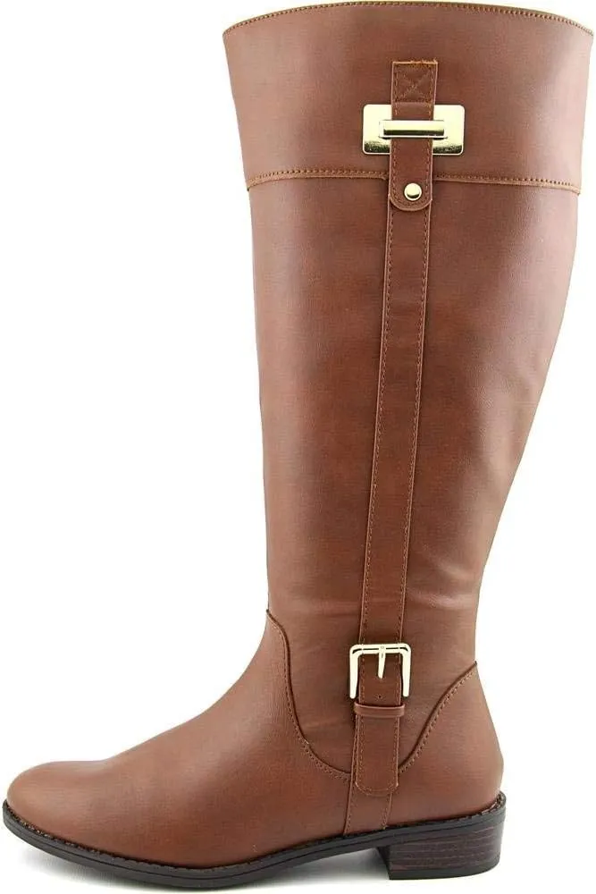 Karen Scott Womens Deliee 2 Zipper Round Toe Riding Boots
