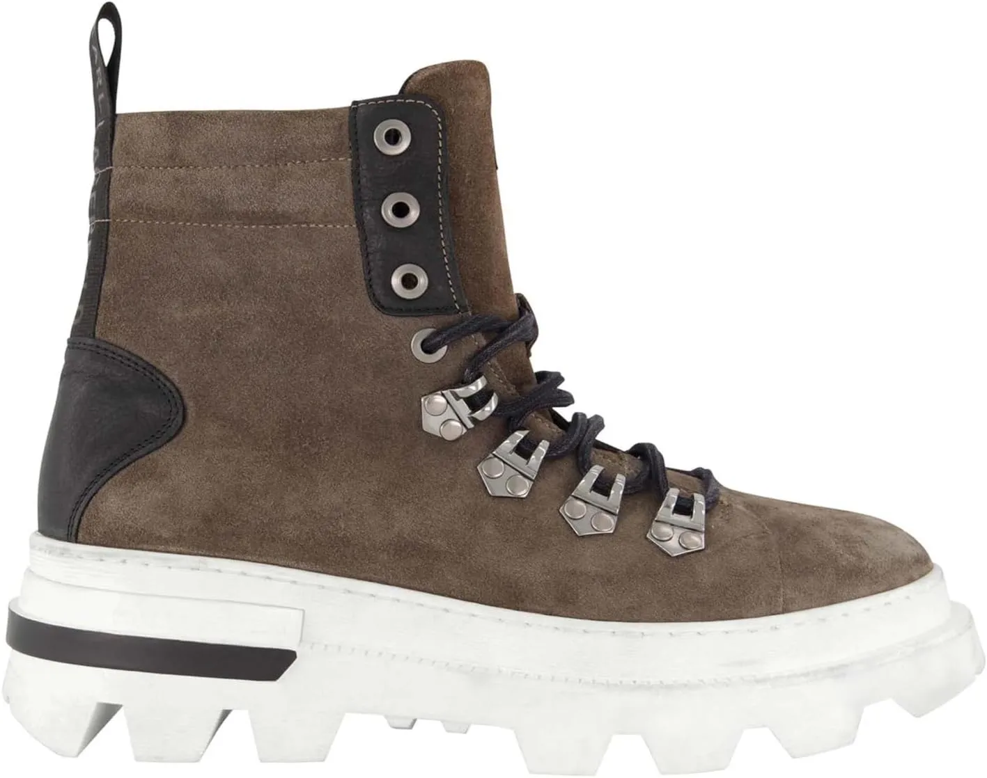 Karl Lagerfeld Paris Men's Side Zip Suede Hiking Boot Combat