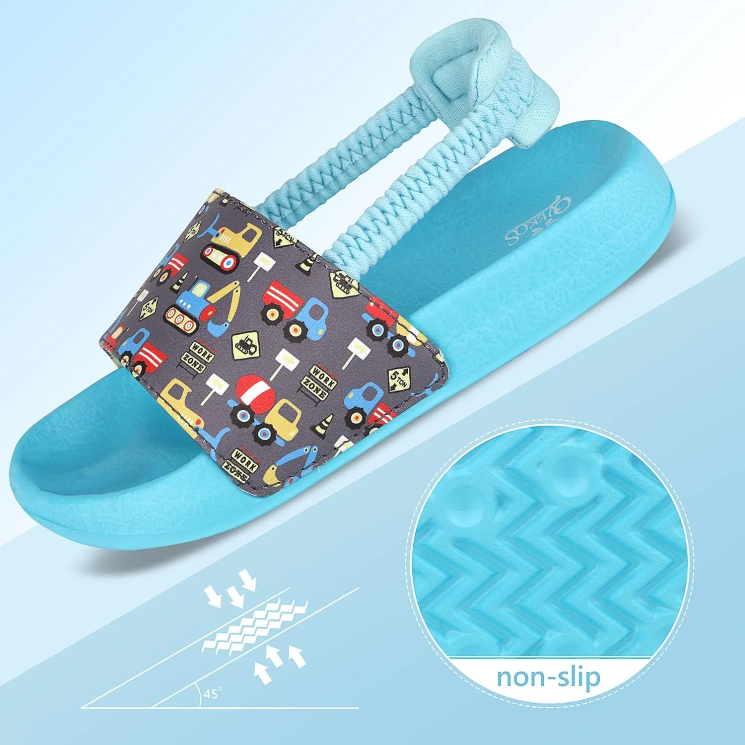 Kids Flip Flops Sandals Toddler Boys Girls Sequin Slides Shower Beach Pool Shoes Slip on Summer Slippers with Back Strap