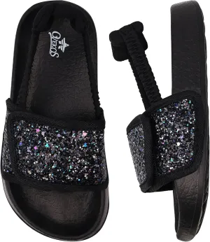 Kids Flip Flops Sandals Toddler Boys Girls Sequin Slides Shower Beach Pool Shoes Slip on Summer Slippers with Back Strap