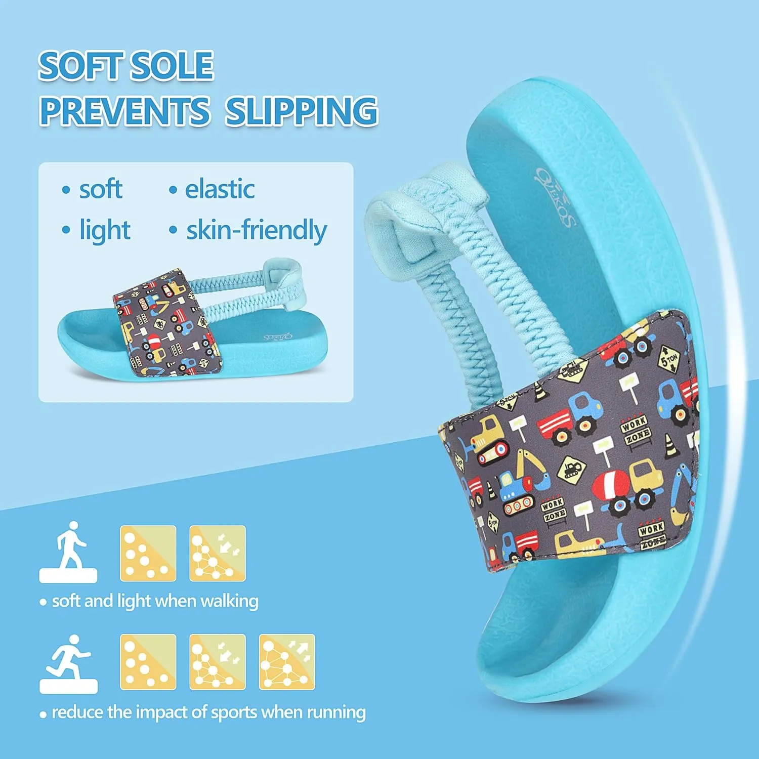 Kids Flip Flops Sandals Toddler Boys Girls Sequin Slides Shower Beach Pool Shoes Slip on Summer Slippers with Back Strap