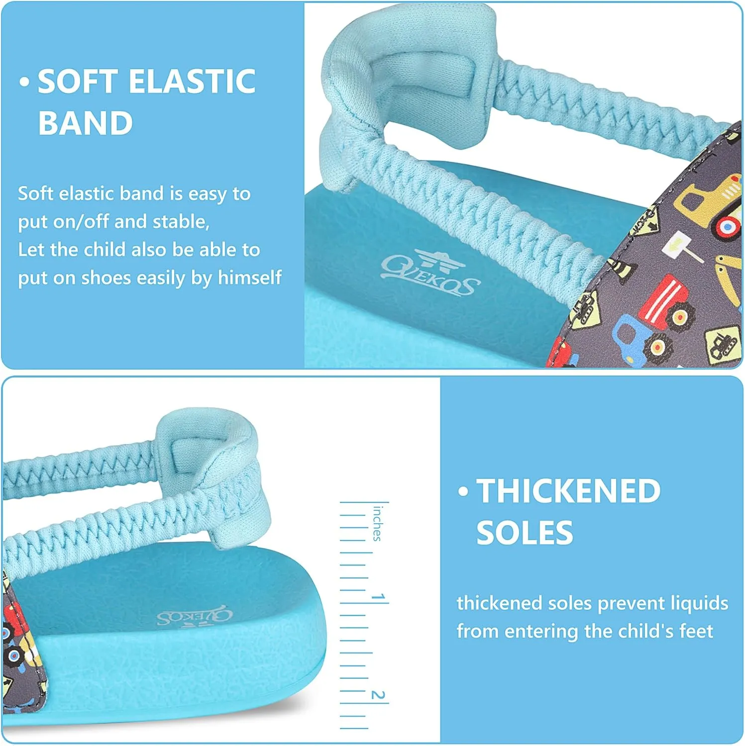 Kids Flip Flops Sandals Toddler Boys Girls Sequin Slides Shower Beach Pool Shoes Slip on Summer Slippers with Back Strap