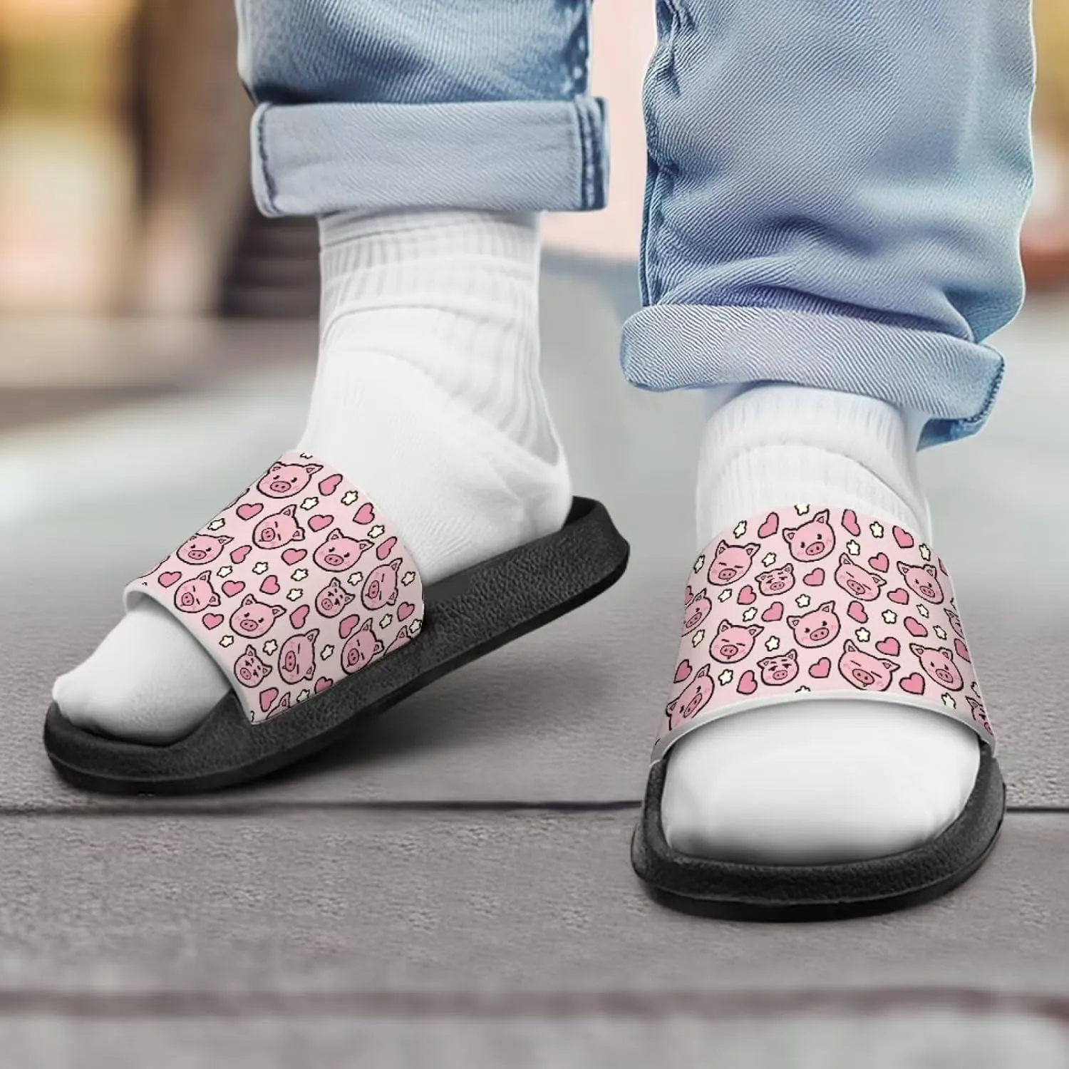 Kids Slides Boys Girls Shower Slippers Slip on Slide Sandals Non-slip Summer Beach Pool Shoes