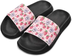 Kids Slides Girls Boys Toddlers Shower Slippers Cute Cartoon Open Toe Sandals Cushioned Thick Sole Beach Pool Shoes