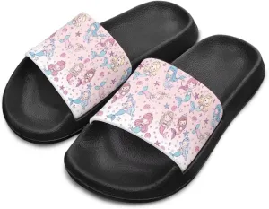 Kids Slides Girls Boys Toddlers Shower Slippers Cute Cartoon Open Toe Sandals Cushioned Thick Sole Beach Pool Shoes