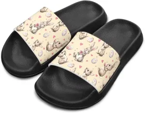 Kids Slides Girls Boys Toddlers Shower Slippers Cute Cartoon Open Toe Sandals Cushioned Thick Sole Beach Pool Shoes