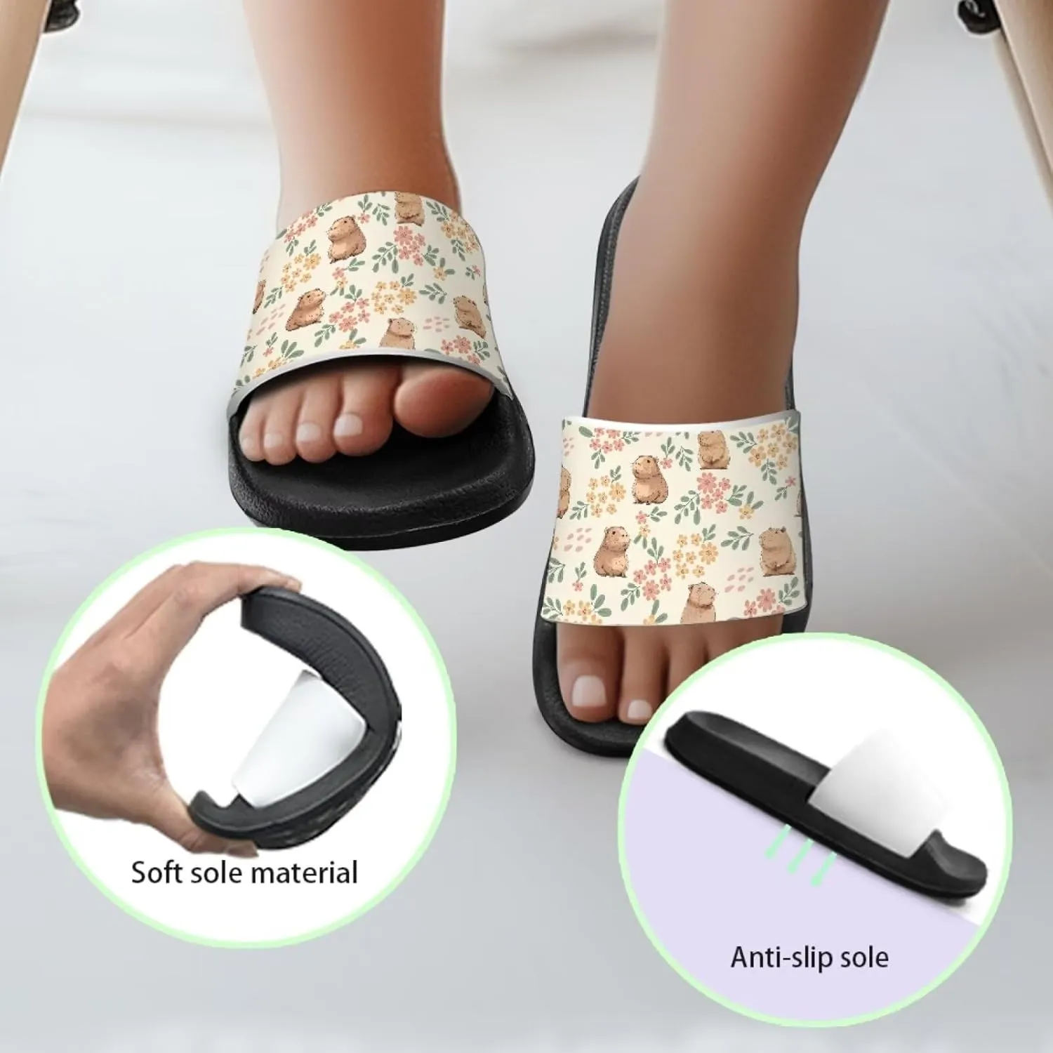 Kids Slides Toddler Boys Girls Shower Slippers Boys Girls Flip Flops Beach Pool Home Sandals