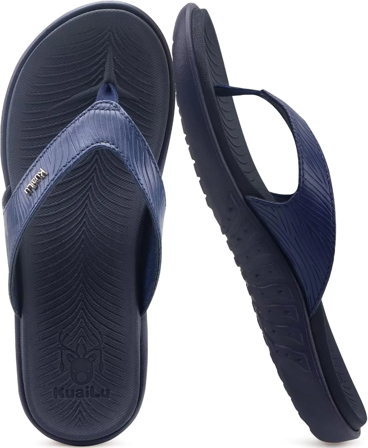 KuaiLu Flip Flops For Women Ladies Orthotic Yoga Mat Cushion Sandals Dressy Womans Lightweight Summer Slip On Beach Thong Sandles with Comfortable Arch Support (US Size 5-12)