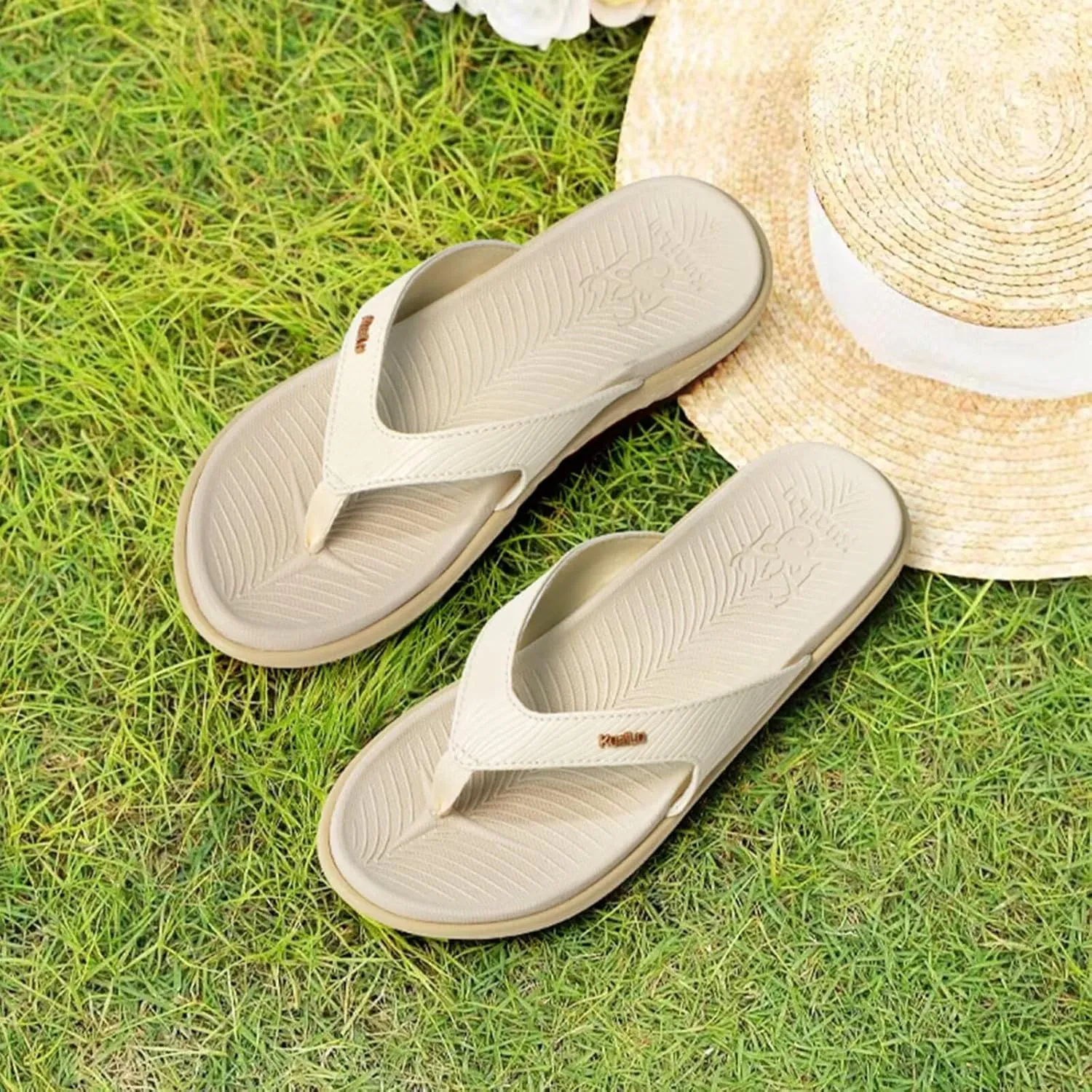 KuaiLu Flip Flops For Women Ladies Orthotic Yoga Mat Cushion Sandals Dressy Womans Lightweight Summer Slip On Beach Thong Sandles with Comfortable Arch Support (US Size 5-12)