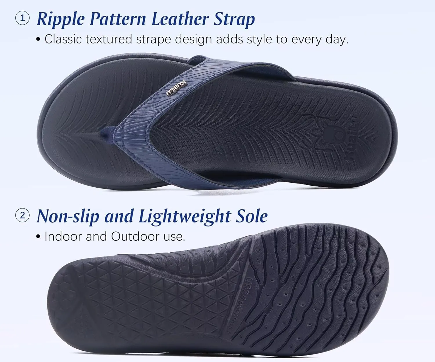 KuaiLu Flip Flops For Women Ladies Orthotic Yoga Mat Cushion Sandals Dressy Womans Lightweight Summer Slip On Beach Thong Sandles with Comfortable Arch Support (US Size 5-12)