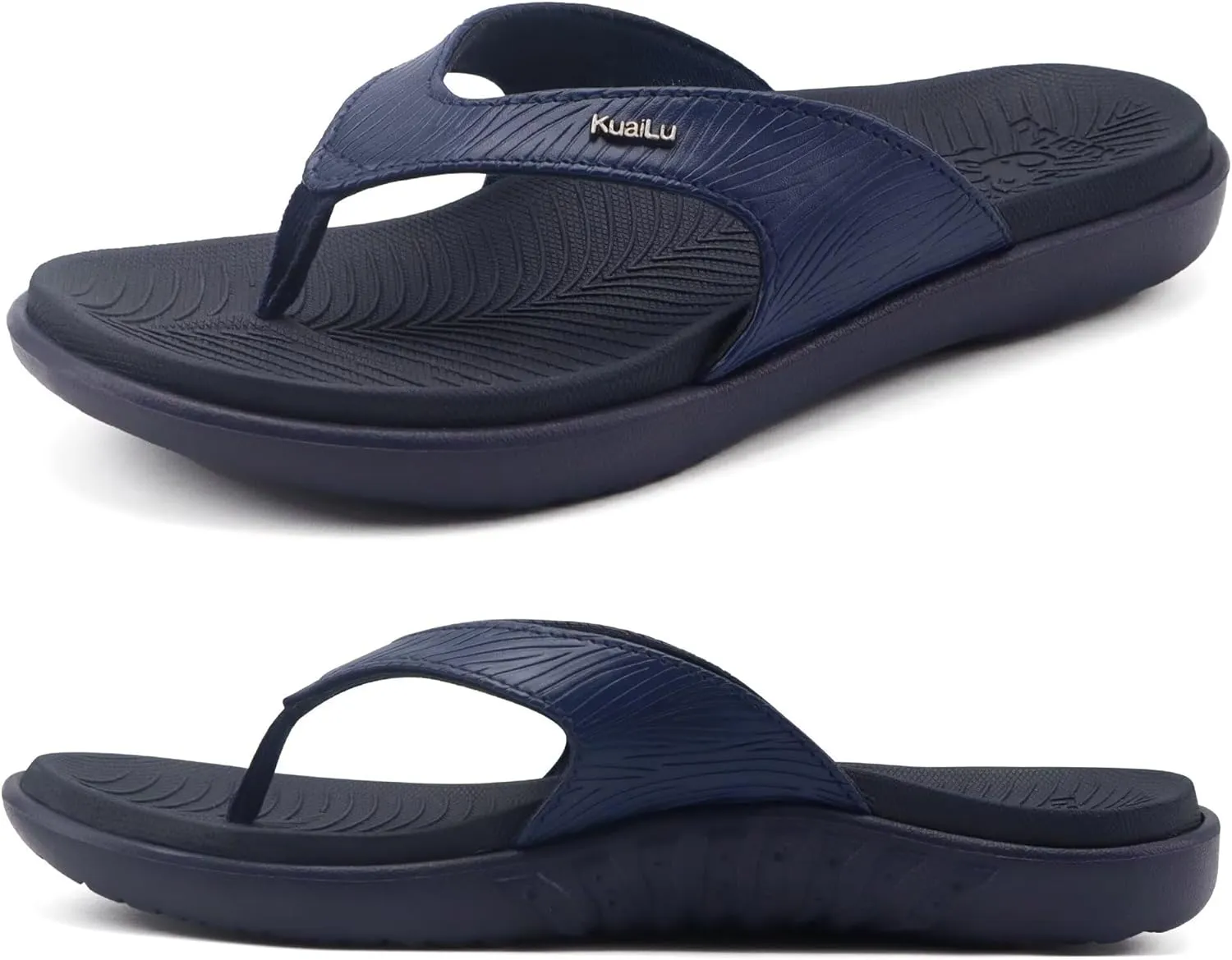 KuaiLu Flip Flops For Women Ladies Orthotic Yoga Mat Cushion Sandals Dressy Womans Lightweight Summer Slip On Beach Thong Sandles with Comfortable Arch Support (US Size 5-12)