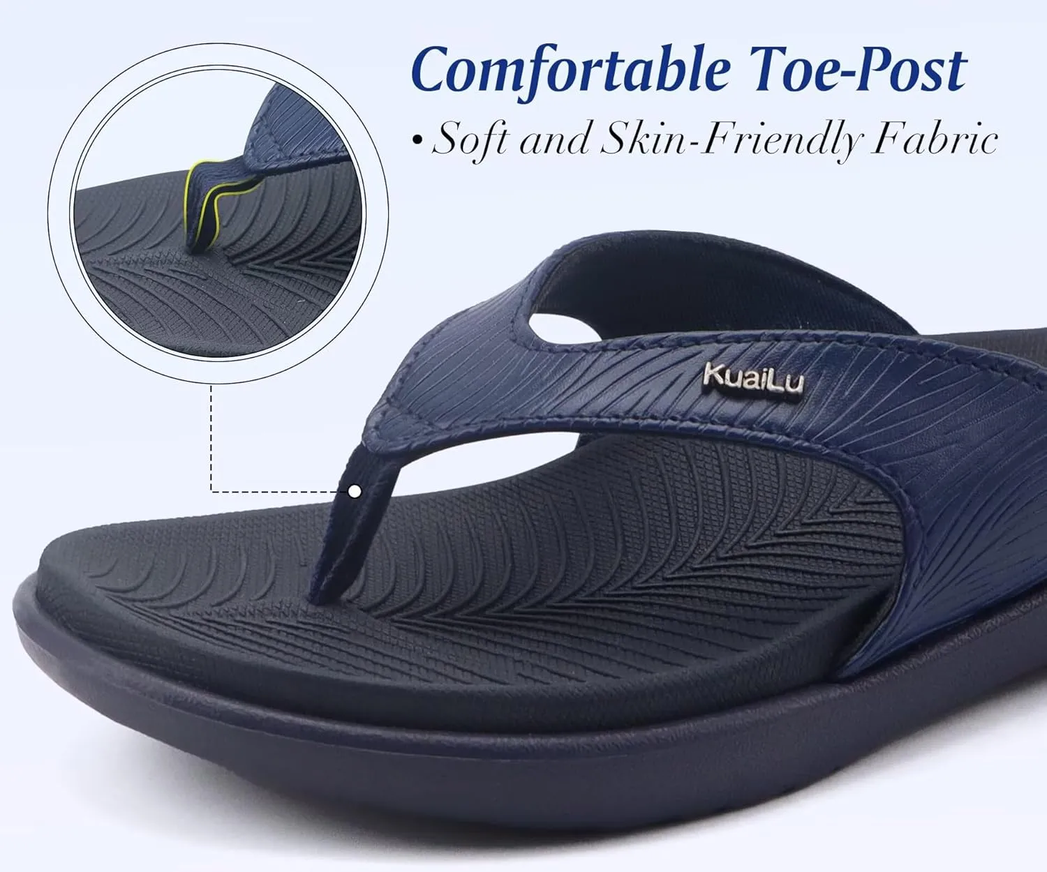 KuaiLu Flip Flops For Women Ladies Orthotic Yoga Mat Cushion Sandals Dressy Womans Lightweight Summer Slip On Beach Thong Sandles with Comfortable Arch Support (US Size 5-12)