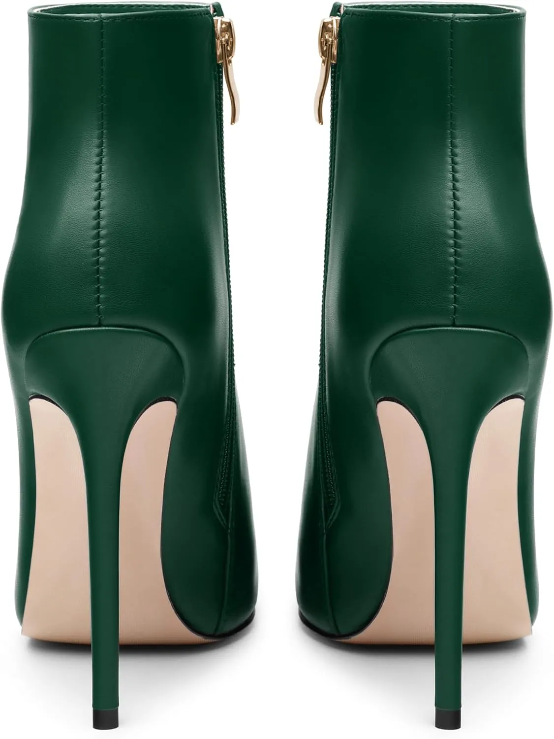 KUOARN Heeled Ankle Boots for Women Pointed Toe Stiletto High Heel 4.7 Inch Booties with Zipper Sexy Evening Party Dating Fall Shoes