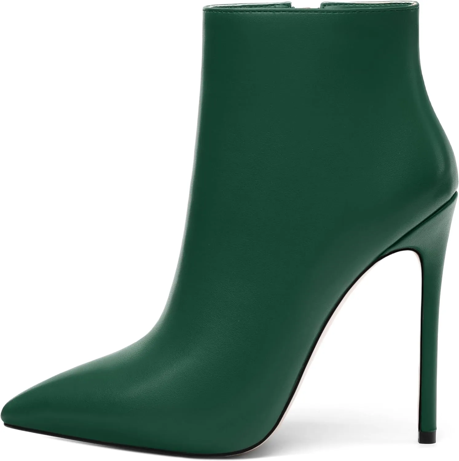 KUOARN Heeled Ankle Boots for Women Pointed Toe Stiletto High Heel 4.7 Inch Booties with Zipper Sexy Evening Party Dating Fall Shoes