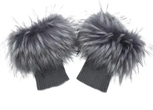 LA CARRIE Women Faux Fur Plush Leg Warmers Short Furry Fuzzy Leg Cuffs Girls Winter Knitted Boot