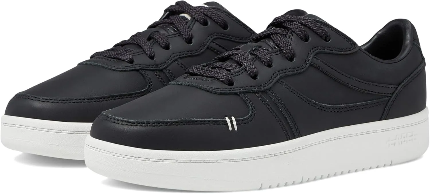 LABEL™ Go-to Low Lace-up Women's Sneakers – Leather & Textile Construction – Round Toe – Flat Silhouette
