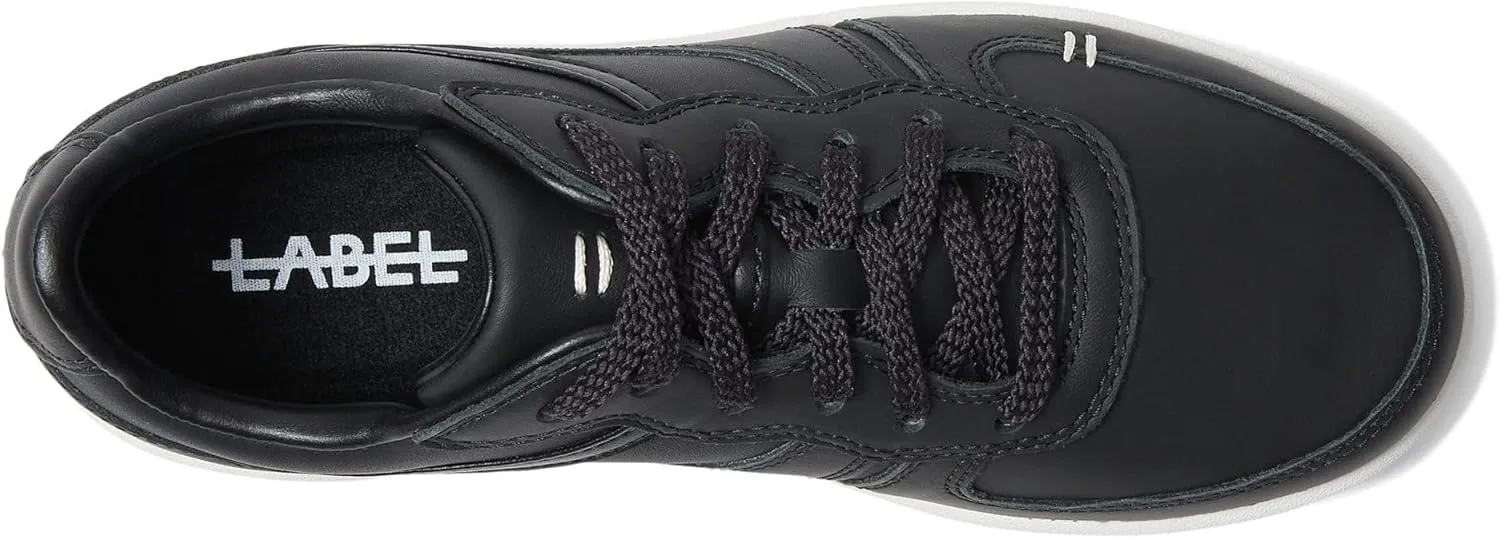 LABEL™ Go-to Low Lace-up Women's Sneakers – Leather & Textile Construction – Round Toe – Flat Silhouette