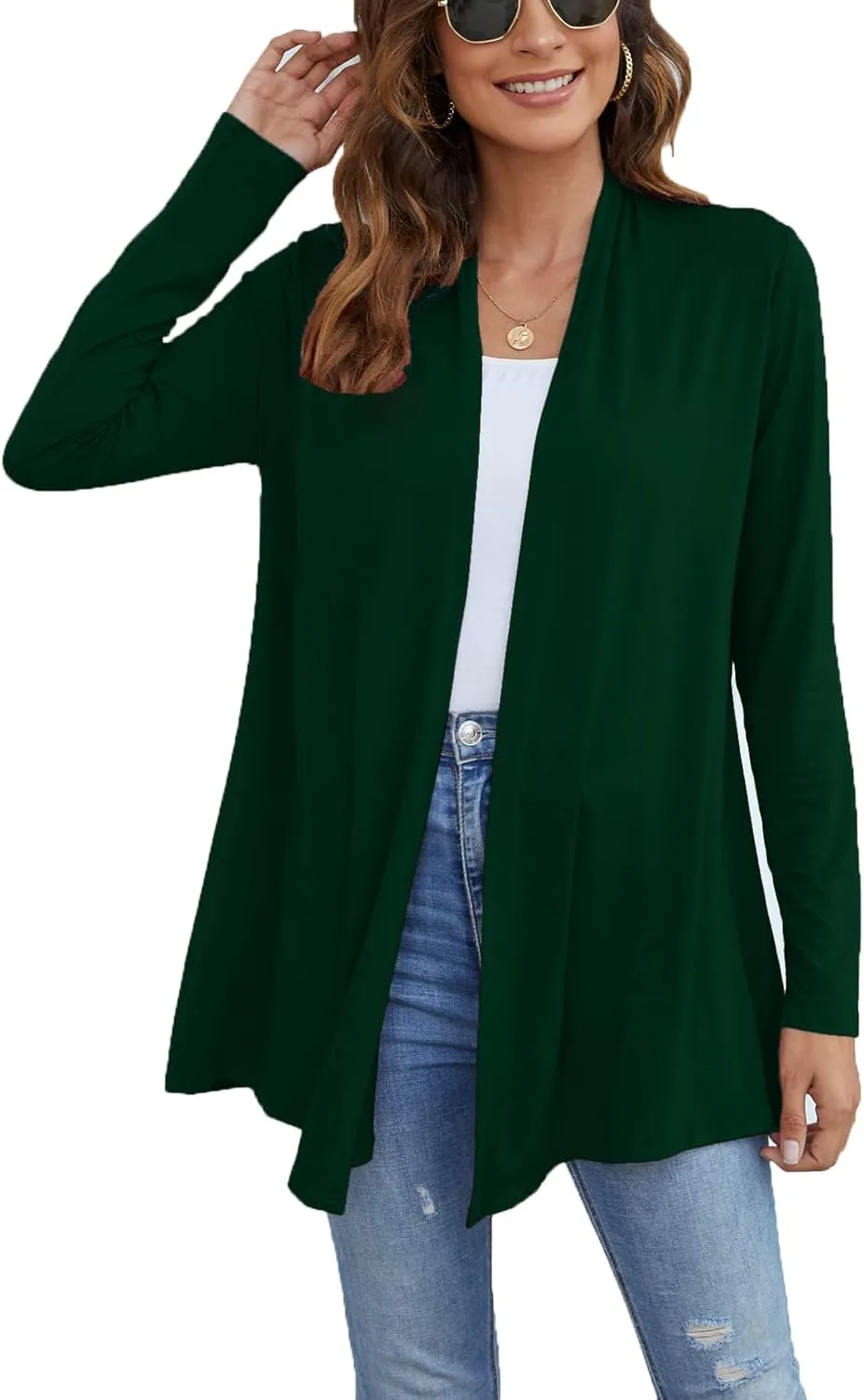 Ladlop Women's Lightweight Open Front Cardigans Long Sleeve Casual Soft Drape Fall Cardigan