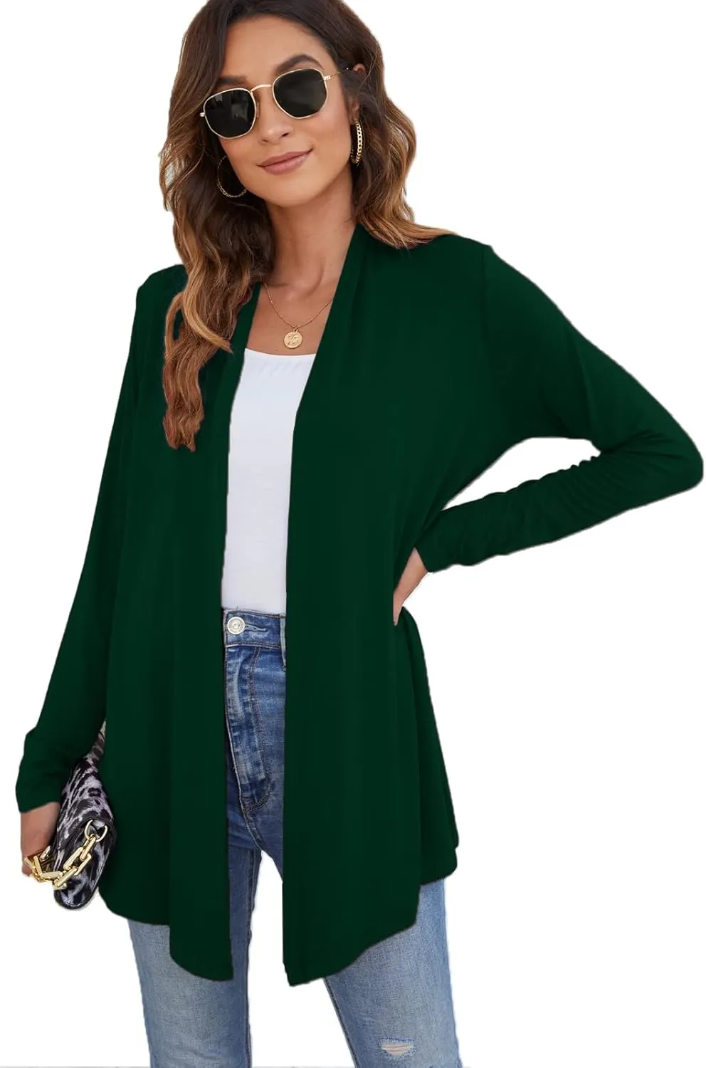 Ladlop Women's Lightweight Open Front Cardigans Long Sleeve Casual Soft Drape Fall Cardigan