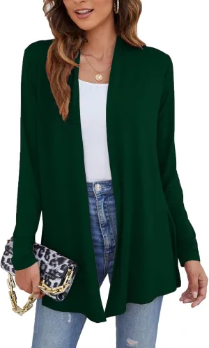 Ladlop Women's Lightweight Open Front Cardigans Long Sleeve Casual Soft Drape Fall Cardigan