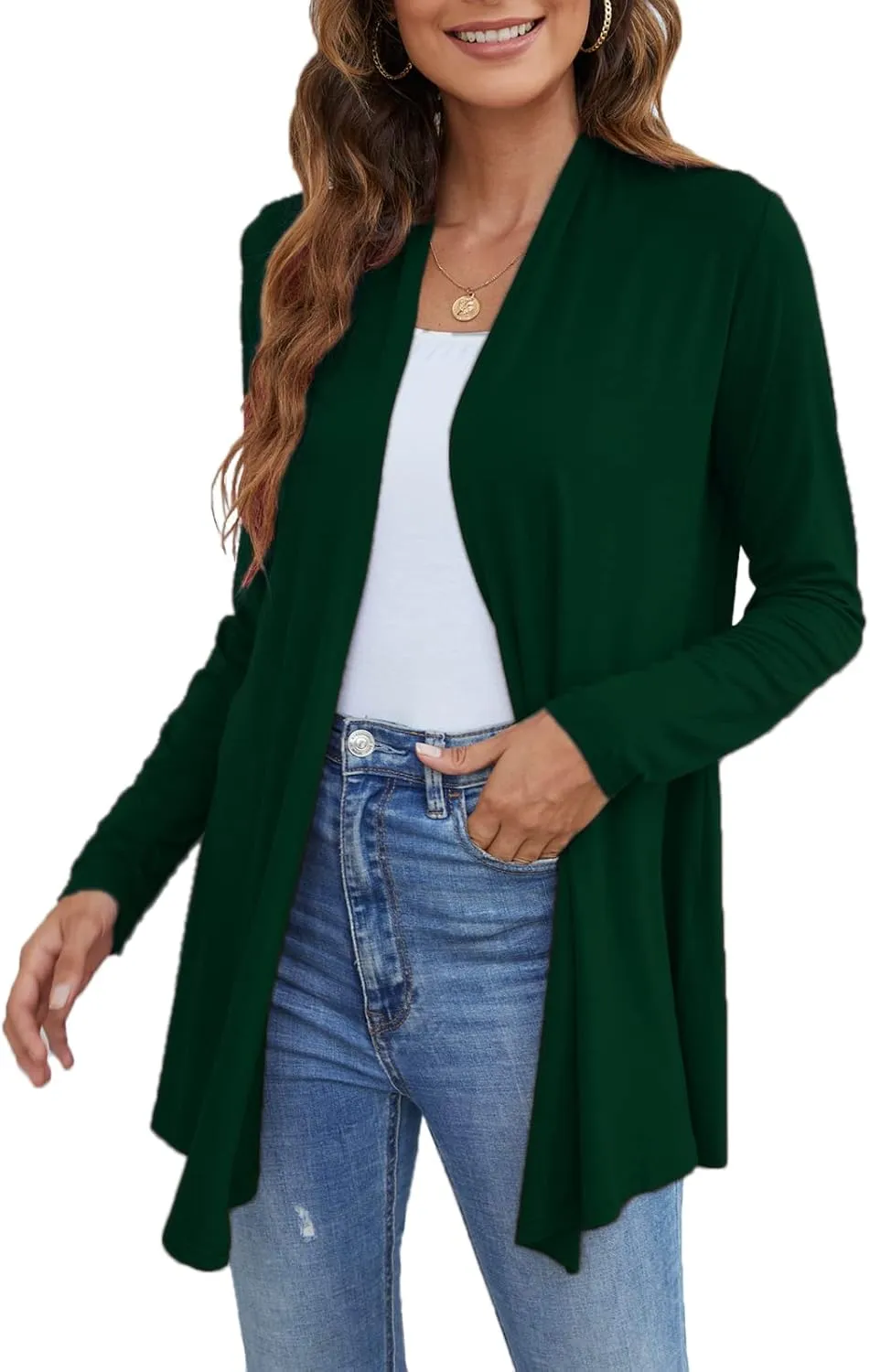 Ladlop Women's Lightweight Open Front Cardigans Long Sleeve Casual Soft Drape Fall Cardigan