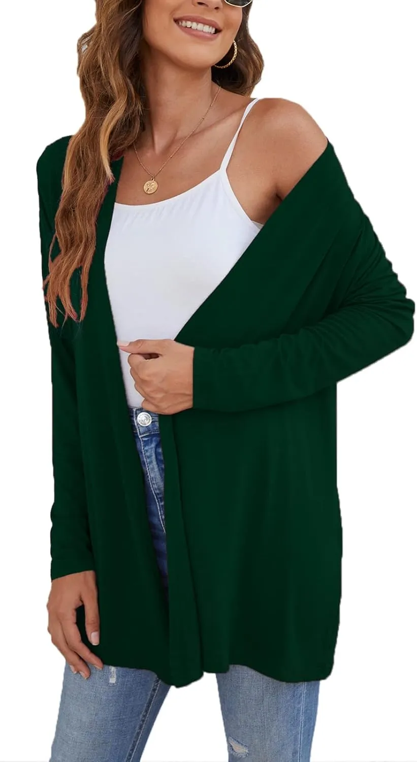 Ladlop Women's Lightweight Open Front Cardigans Long Sleeve Casual Soft Drape Fall Cardigan