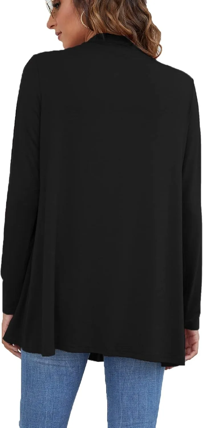 Ladlop Women's Lightweight Open Front Cardigans Long Sleeve Casual Soft Drape Fall Cardigan