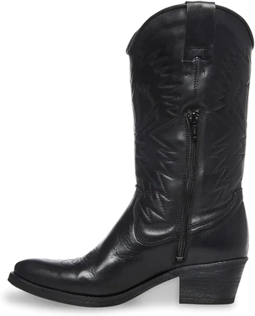 Ladmiple Cowboy Boots For Women Mid Calf Wide Width Western Cowgirl Boots Pointy Toe Fashion Embroidered Boot Pull-On