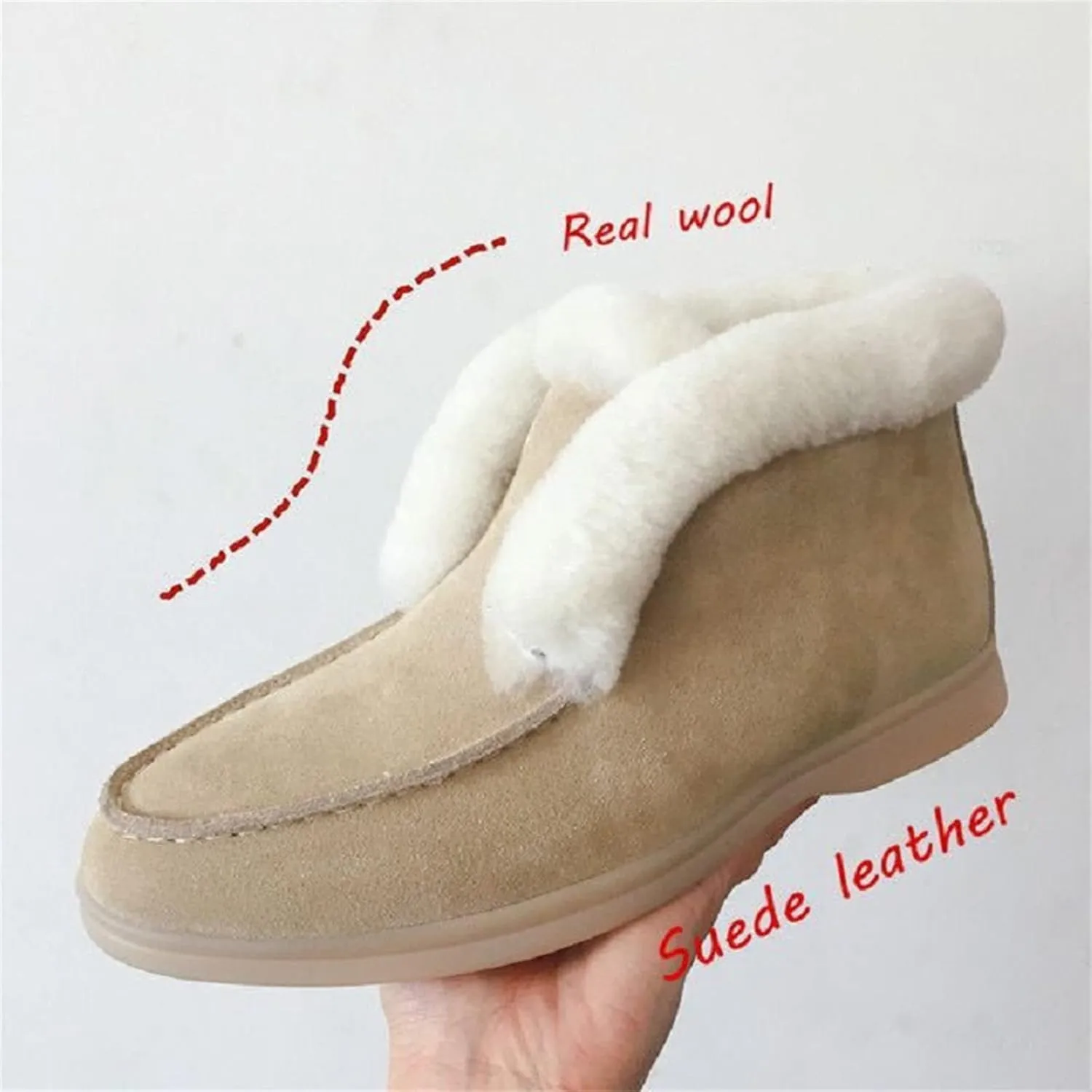 Ladmiple Winter Dress Boots For Women 2024 Snow Boots Slip on Warm Comfortable Outdoor Fur Lined Ankle Booties Loafers Shoes