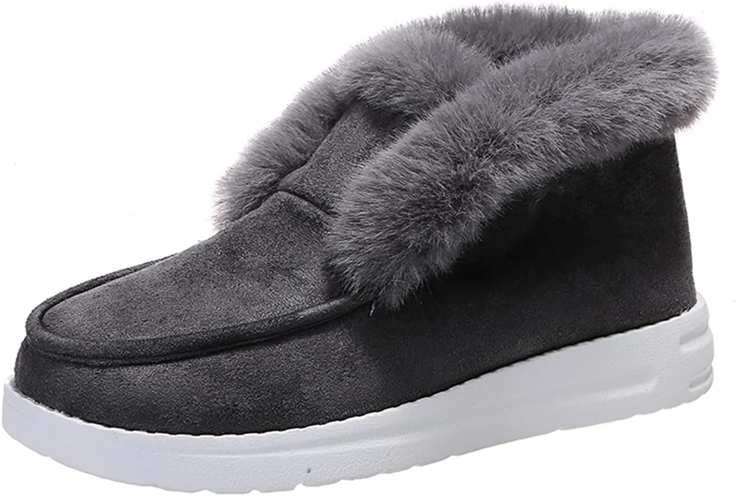 Lausiuoe Womens Winter Boots With Fur Lined Fluffy Fuzzy Slipper Ankle Boots Soft Cozy Fashion Casual Walking Shoes