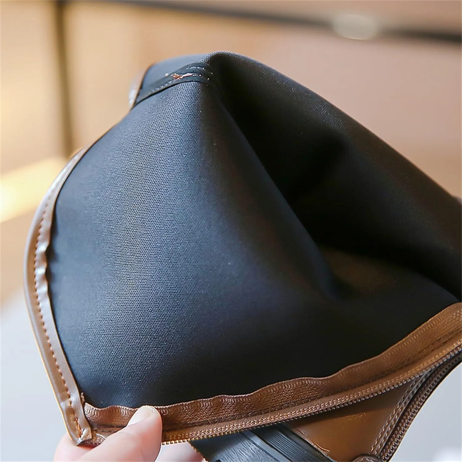 Leather Soft Long Boots For Childrens Boys Girls Kids 𝐖aterproof Sole Non Slip 𝗟ow Heel Shoes Outdoor Comfy Fashion