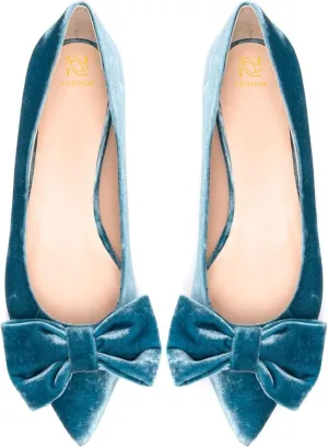LEHOOR Women Bow Flats Pointed Toe Slip-on Flats Comfortable Velvet Ballet Flats 0.5 Inch Flat Heel Shoes Closed-Toe Dress Flats Cute Casual Drive Flats Office Ladies Work Daily Party Club 4-11 M US