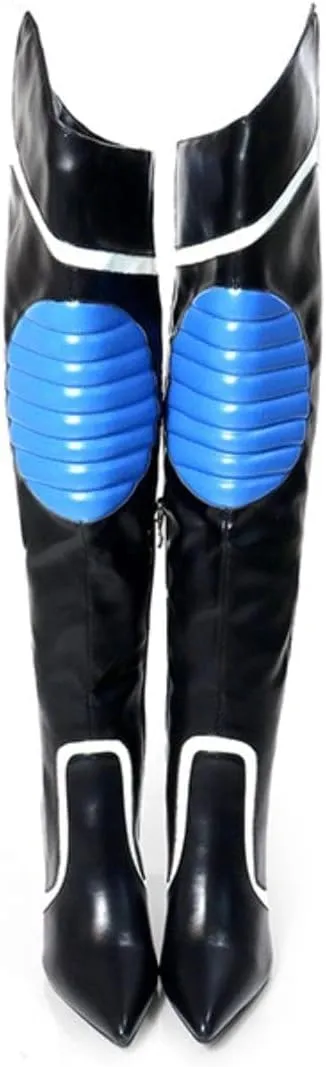 Liliana Women's Mantra-1 Pointed Toe Motersport Over The Knee High Boot With Stiletto Heel
