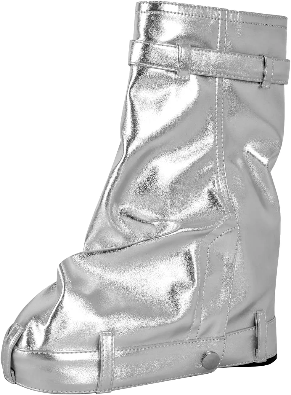 LISHAN Women's Platform Wedge Heels Padlock Denim Short Boots Fold-down Shoes