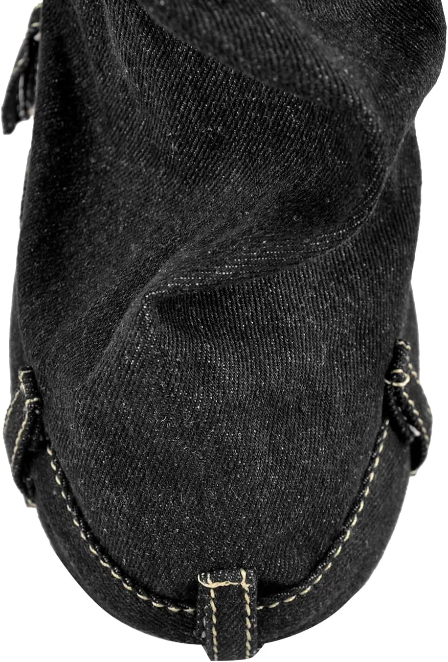 LISHAN Women's Platform Wedge Heels Padlock Denim Short Boots Fold-down Shoes