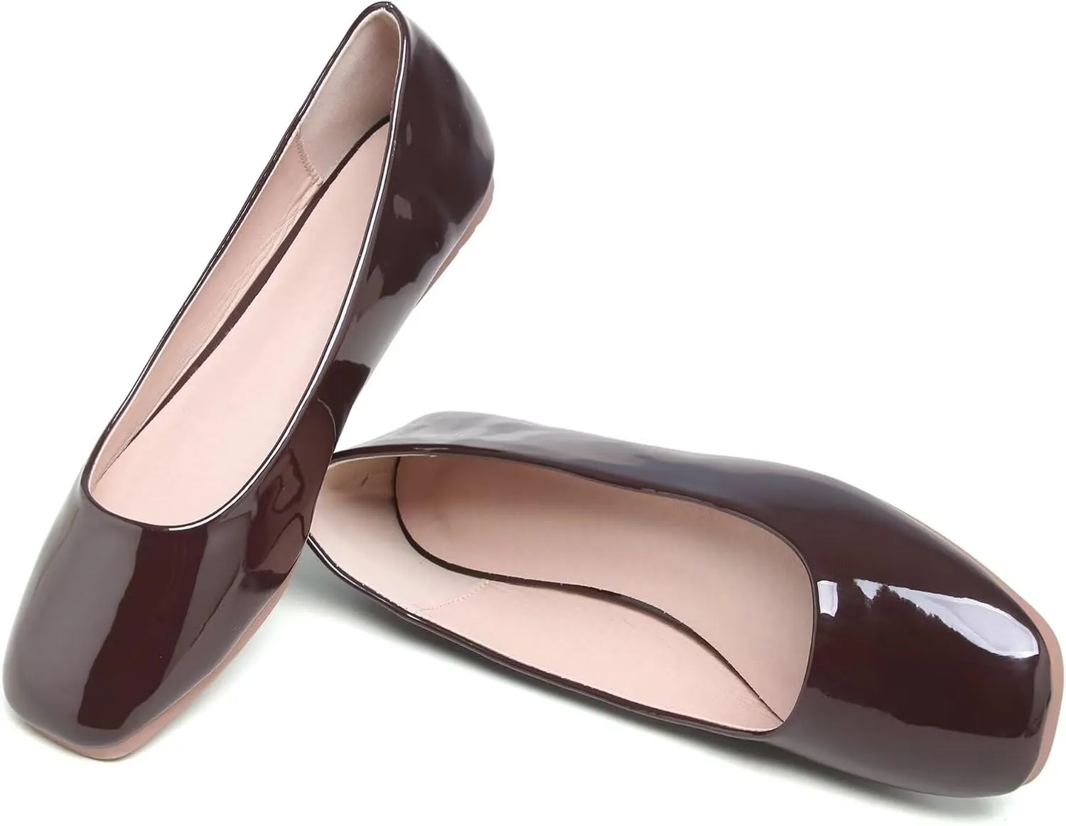 LUXINYU Flats for Women Classic Pointed Toe Slip-On Ballet Flats Soft Pu Leather Dress Shoes Comfortable Loafers Lightweight