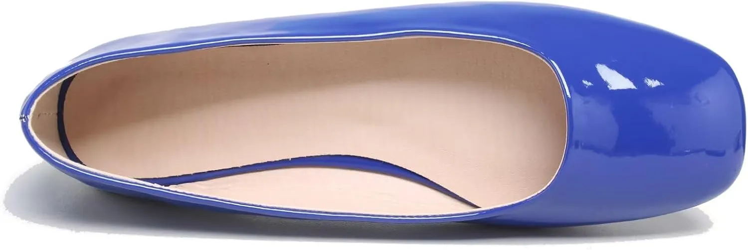 LUXINYU Flats for Women Classic Pointed Toe Slip-On Ballet Flats Soft Pu Leather Dress Shoes Comfortable Loafers Lightweight