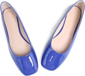 LUXINYU Flats for Women Classic Pointed Toe Slip-On Ballet Flats Soft Pu Leather Dress Shoes Comfortable Loafers Lightweight