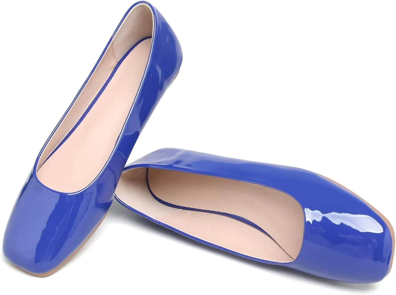 LUXINYU Flats for Women Classic Pointed Toe Slip-On Ballet Flats Soft Pu Leather Dress Shoes Comfortable Loafers Lightweight