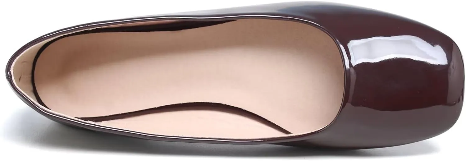 LUXINYU Flats for Women Classic Pointed Toe Slip-On Ballet Flats Soft Pu Leather Dress Shoes Comfortable Loafers Lightweight